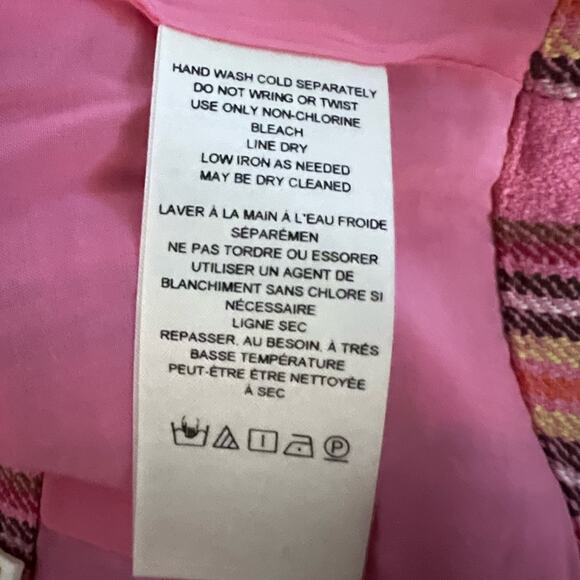 Anthropologie Maeve Structured Plaid Corset Top 6 Women’s Pink Combo OB1558426 - Picture 5 of 7